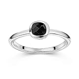 Materia Ring Silber 925 Damen mit Onyx Edelstein schwarz SR-12-54