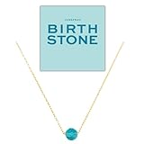 happymaker - Geburtsstein September, Sternzeichen Kette Gold, vergoldetes Sterling Silber 925, Geburtsstein Kette mit Anhänger Amazonit für Sternzeichen Jungfrau, handgefertigt in Deutschland