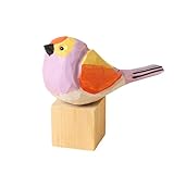 OAJABBGE Handwerkshandwerk Basswood Vogel Skulptur Realistischer Ausdruck Dekorative Tischlinge Mit Holzblock Handgefertigte Holzvogelskulptur Vorhanden