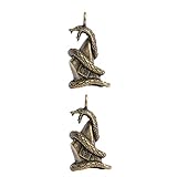 2Stücke Retro Messing Schlüsselanhänger Anhänger mit Schlangenmotiv DIY Pendants für Sammlungen und