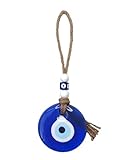 Zeayebsr 1pcs 7 cm Evil Eye, Türkisches Blaues Auge Glas Anhänger, Schutz Charms Amulett Wandbehang Ornament Böse Augen, Für Glücksbringer Schmuckherstellung Rückspiegel Balkon Fenster Wohnkultur