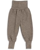 Engel Baby-Hose Lang mit Nabelbund & Mulltuch Blaubaer | Wolle Seide Pumphose flauschig und hautfreundlich | Merino Schurwolle kbT mulesing-free | natürlich und temperaturregulierend Winter & Sommer