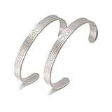 VASSAGO Ayatul Kursi Armband für Frauen Männer Muslim Koran Allah Offene Armreifen Arabische Kalligraphie Manschette Armband Islam Eid Islamischer Schmuck Geschenke (Silber Islamisches Armband-2St.)