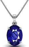 DENMOUS A+ Qualität 12,00 Karat blauer Saphir Neelam Edelstein Anhänger für Damen und Herren - B0CK2BFVQMAMZ2897, Small, Sterling-Silber