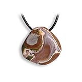 Budawi® Australischer Amulettstein echter Edelstein handgefertigter Anhänger mit Lederband spiritueller Glücksbringer Geschenk für Damen und Herren