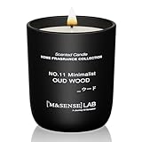 M&SENSE Duftkerzen im Glas Oud-Holz - Natursojawax Kerze 150g 30h Brenndauer, Geschenk für Frauen und Männer, Einfaches Design, Aromatherapie für Zuhause, Bad, Yoga Entspannung,Soy Candle