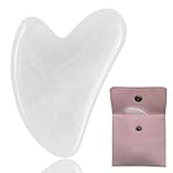 Gua Sha Stein Natürliches Herzform Gesichtsbehandlung Massagewerkzeug, Frauentag Geschenk Akupunktur Therapie Triggerpunkt Anti-Aging (Weiß)