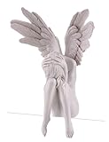 Kremers Schatzkiste - Dekofigur Großer Engel der Traurigkeit Kantenhocker 30 cm Weiß Angel Engelsfigur zum hinstellen für den Innenbereich Polyresin Angel of Sadness