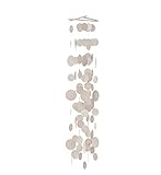 Boltze Capiz Deko Girlande hängend Windspiel, Länge 95 cm Breite 21 cm, Fensterdeko Muscheln,Boltze Home Windspiel, Wind Chimes, Bad Dekoration Wand, Badezimmer Deko Wand, Treibholz