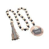 Cabilock kaffeetasse Dekoration weihnachtsdeko Perlenverzierung dekorative Perlen dekorative Wohnaccessoires Bauernperlen mit Quasten Kaffeezubehör Perlendekoration Hanfseil Light