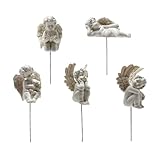 Dekorative Engelsstatuen – Engel Gartenstecker Gartenstatue Figur | Garten Kleines Mädchen Harz Blume Stecker mit verschiedenen Formen, Landschaft Garten Statue für Rasen Garten Terrasse