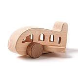 Flugzeug Holzspielzeug aus Natur Holz für Jungen & Mädchen ab 1 Jahr - Babyspielzeug und Kinderspielzeug (Handmade) - Spielzeug Baby, Kinder BPA-frei, nachhaltig 11 x 5cm