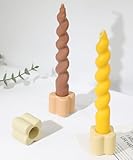 HofferRuffer Kerzenständer 3er Set Keramik Mini Kerzenhalter Morandi Farben Blütenform Kerzenständer Stabkerzen für Hochzeit Party Weihnachtsdeko Tischdeko Deko Gemischt