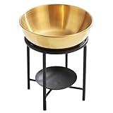 Ätherischer Ölbrenner mit Quadripod & Bowl, Goldener Wachswärmer für Stressabbau, Meditation und Wohnkultur