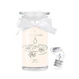 JuwelKerze Milk & Monoi Halskette Silber - große Schmuckkerze 80 Std - Duftkerze mit blumigem Duft - Kerze mit Schmuck - Geschenke für Frauen, Geburtstag