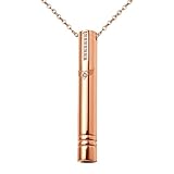 Flongo Achtsames Atmen Raucherentwöhnung Halskette: Rosegold Raucherentwöhnung Hilfsmittel Edelstahl Angst Atmung Kette Herz Flügel Cubic Zirconia Anhänger Meditation Entspannung Herren Damen