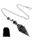 KGDUYC Harz Obsidian Pendulum Edelstein Pendel Kristall - Heilsteine Natürliches Sechseckiges Edelstein Kristall Ornamente für Hexerei Zeremonie, Wahrsagen, Reiki Heilung, Esoterik Geschenke