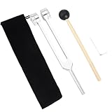 128 Hz Stimmgabel, Aluminiumlegierung Stimmgabel, Health Tool Set mit einem Silikonhammer Reparaturwerkzeug und Schwarzer Aufbewahrungstasche, für Klangtherapie, Perfekte Heilung, Musikinstrument