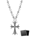 WUNZILO 1 pcs Kreuzanhänger mit Halskette Kreuz Anhänger Halskette Einfache Kreuz Halskette Religiöses Gebet Anhänger Kreuz Anhänger als Glaubenssymbol, Geschenkidee, Gothic, 50cm Kreuzanhänger