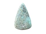 Larimar Cabochon, natürlicher dominikanischer Larimar-Edelstein, Birnenform 35x21x5mm, 28 Karat SC-4683, 35x21x5mm, Edelstein, Larimar