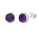 Amethyst-Ohrringe, Sterlingsilber, Edelstein-Ohrringe, Amethyst-Schmuck, Geschenke für Frauen