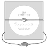 happymaker - Bergkristall Armband, Edelsteinarmband mit echtem Bergkristall, Edelstein mit versilberten Perlen, handgefertigt in Deutschland, Geschenkverpackung, Kraft Geschenk