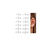 CASSIECA 12 Paar Ohrstecker für Damen Herren Edelstahl klein Ohrstecker Piercing Kleine CZ Runde Kugelschraube Flat Back Knorpel Ohrringe Set 2-4MM