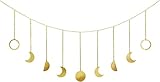 Mkouo Mond Girlande Aesthetic Room Decor Makramee Wandbehang Boho Deko Schlafzimmer Wanddeko Gold Mond Kette Wandschmuck Hochzeit Apartment Geschenke Ramadan Dekoration, Gold