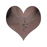 Wendalern Punk Schlange Anhänger Halskette Vintage Geschichtet Schlange Choker Halskette Kette Silber Schlange Halskette Gothic Schlange Tier Halskette Schmuck Für Frauen Und Mädchen