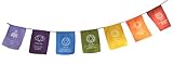 Bunting, flags & batiks regenbogenfarbenes chakra symbol und mantra bestätigungs gebetsfahnen wimpelkette