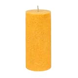 Bütic GmbH Stumpenkerzen Stearin durchgefärbt Ø 64mm - Stearin-Kerzen mit 27h-50h Brenndauer, geruchsneutral und rußarm in vielen, Farbe:Orange, Größe:135mm hoch