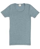 Engel Natur, Herren T-Shirt, Wolle und Seide (50/52, Bergblau)