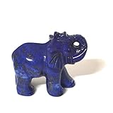 Lapis Elefant, schöner blauer Lapislazuli 50 mm Edelstein Elefant, Stein Tiergravur, Glücksbringer, Rüssel nach oben