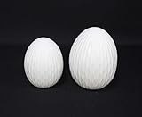 FRANK FLECHTWAREN LED-Ei Modern, 2er Set, Porzellan, mattweiß, je eine warmweiße LED, batteriebetrieben, An-/Aus-Schalter Maße: Höhe 11 cm, 14 cm, ohne Batterien, nur für den Innenbereich geeignet