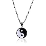 ZXUPOI 1 Stück Yin Yang Freundschaftsketten, Yin Yang Tai Chi Halskette, Yin Yang Anhänger, für Frauen, Männer, Paare, Freundschaft, Liebe, Schmuck