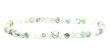 LAKADA Echtes Baumachat Edelstein Armband mit facettierten 4mm Perlen und Edelstahlherz Heilstein Schutzstein Edelsteinarmband Glücksbringer Talisman Geschenk (Baumachat, 18CM, S)