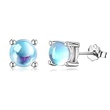 TIZU 925 Sterling Silber Mondstein Ohrstecker für Frauen Teenager Mädchen Schmuck Geschenke