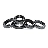 JAWSEU Hämatit Ring - 5PCS Schwarz Hämatit Stein Ring, Angst Gleichgewicht Wurzel Chakra Aabsorbiert Negative Energie, für Frauen Männer