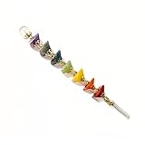 Jet International A ++ Chakra Pyramid Healing Wand Stick Kostenlose Broschüre Kristalltherapie Balancing Energy Reiki Leistungsstarke Aura Meditationsmassage Pagan Wicca