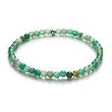 Achat Armband grün - Edelstein-Armband - Kugel-Armband 4mm - Perlenarmband (Achat grün)