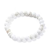 Joyas Minerales Magnesit-Armband – 100% echte Natursteine | Bequem & elegant | Elastische koreanische Schnur | Inkl. Geschenkbox (Magnesit, 10mm)