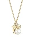 Elli Halskette Damen Engel mit Süßwasserperle in 925 Sterling Silber Vergoldet