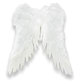 SL-Store GbR Engelsflügel schwarz oder weiß 75x50cm Engel Flügel Halloween Fasching Karneval Fallen Angel (weiß)