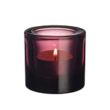 IITTALA Kerzenhalter Kivi Ljuslila, minimalistischer Glashalter für formelle Abendessen, Partys & Entspannung, 6,5 cm Breite x 6,5 cm Länge x 6 cm Höhe, 0,33 kg Gewicht