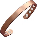 MagEnergy Kupferarmband für Damen und Herren, 99,9 % reines Kupfer, Armreif, verstellbar mit 8 Magneten (16 cm)