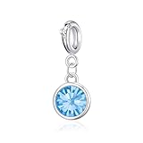 Philip Jones Geburtsstein-Anhänger März (Aquamarin) mit Zirkonia-Kristallen