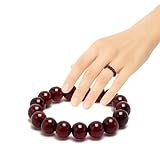 PURAJA Edelsteinring aus echtem Naturstein: Granat | Elastischer Anti Stress Ring | 3mm Perlenring aus hochwertigen Mineralien