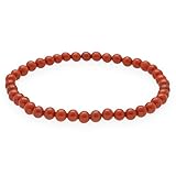 Lebensquelle Plus Mini Kugelarmband | 4mm | Hochwertiges Edelsteinarmband (Jaspis, rot)