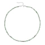 Unique Gems Perlenkette Edelstein Choker echter Aventurin cut gems Ø 4mm Halskette kurz 38cm Chakra Heilstein Perlen Juweliers- Qualität