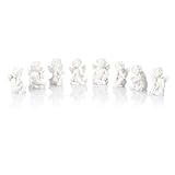 Nordstern Engel Figuren 8er Set - Engelsfiguren für Tischdekoration, Schutzengel, Geschenk zur Taufe oder Weihnachten Weiß - 3 x 2 cm